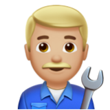 Apple(iPhone) Man Mechanic: Medium-Light Skin Tone Emoji