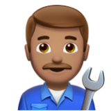 Apple(iPhone) Man Mechanic: Medium Skin Tone Emoji