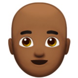 Apple(iPhone) Man: Medium-Dark Skin Tone, Bald Emoji