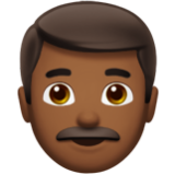 Apple(iPhone) Man: Medium-Dark Skin Tone Emoji