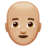 Apple(iPhone) Man: Medium-Light Skin Tone, Bald Emoji