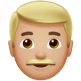 Apple(iPhone) Man: Medium-Light Skin Tone Emoji