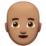 Apple(iPhone) Man: Medium Skin Tone, Bald Emoji