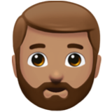 Apple(iPhone) Man: Medium Skin Tone, Beard Emoji