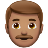 Apple(iPhone) Man: Medium Skin Tone Emoji