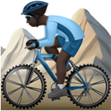 Apple(iPhone) Man Mountain Biking: Dark Skin Tone Emoji