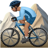 Apple(iPhone) Man Mountain Biking: Medium Skin Tone Emoji