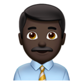 Apple(iPhone) Man Office Worker: Dark Skin Tone Emoji