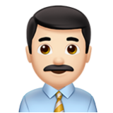 Apple(iPhone) Man Office Worker: Light Skin Tone Emoji