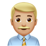 Apple(iPhone) Man Office Worker: Medium-Light Skin Tone Emoji