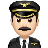 Apple(iPhone) Man Pilot: Light Skin Tone Emoji