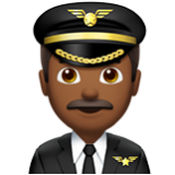 Apple(iPhone) Man Pilot: Medium-Dark Skin Tone Emoji