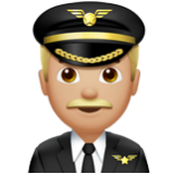 Apple(iPhone) Man Pilot: Medium-Light Skin Tone Emoji