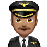 Apple(iPhone) Man Pilot: Medium Skin Tone Emoji