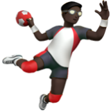 Apple(iPhone) Man Playing Handball: Dark Skin Tone Emoji