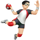 Apple(iPhone) Man Playing Handball: Light Skin Tone Emoji