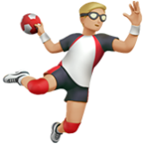 Apple(iPhone) Man Playing Handball: Medium-Light Skin Tone Emoji