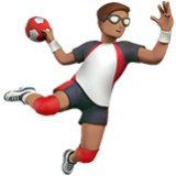 Apple(iPhone) Man Playing Handball: Medium Skin Tone Emoji