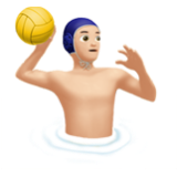 Apple(iPhone) Man Playing Water Polo: Light Skin Tone Emoji