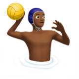 Apple(iPhone) Man Playing Water Polo: Medium-Dark Skin Tone Emoji