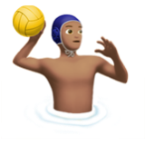 Apple(iPhone) Man Playing Water Polo: Medium Skin Tone Emoji