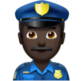 Apple(iPhone) Man Police Officer: Dark Skin Tone Emoji