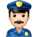 Apple(iPhone) Man Police Officer: Light Skin Tone Emoji