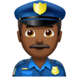 Apple(iPhone) Man Police Officer: Medium-Dark Skin Tone Emoji