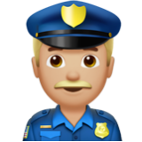 Apple(iPhone) Man Police Officer: Medium-Light Skin Tone Emoji