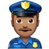 Apple(iPhone) Man Police Officer: Medium Skin Tone Emoji