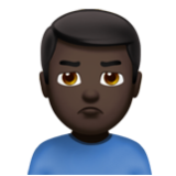 Apple(iPhone) Man Pouting: Dark Skin Tone Emoji