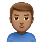 Apple(iPhone) Man Pouting: Medium Skin Tone Emoji