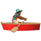 Apple(iPhone) Man Rowing Boat: Medium-Dark Skin Tone Emoji