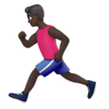 Apple(iPhone) Man Running: Dark Skin Tone Emoji