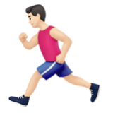 Apple(iPhone) Man Running: Light Skin Tone Emoji