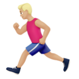 Apple(iPhone) Man Running: Medium-Light Skin Tone Emoji