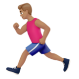 Apple(iPhone) Man Running: Medium Skin Tone Emoji