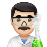 Apple(iPhone) Man Scientist: Light Skin Tone Emoji