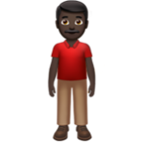 Apple(iPhone) Man Standing: Dark Skin Tone Emoji