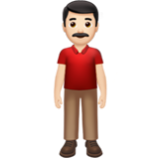 Apple(iPhone) Man Standing: Light Skin Tone Emoji