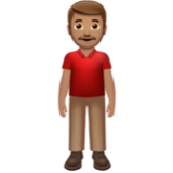 Apple(iPhone) Man Standing: Medium Skin Tone Emoji