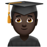 Apple(iPhone) Man Student: Dark Skin Tone Emoji