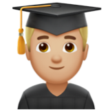 Apple(iPhone) Man Student: Medium-Light Skin Tone Emoji