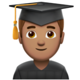 Apple(iPhone) Man Student: Medium Skin Tone Emoji