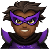 Apple(iPhone) Man Supervillain: Medium-Dark Skin Tone Emoji