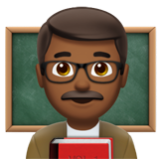 Apple(iPhone) Man Teacher: Medium-Dark Skin Tone Emoji