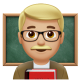 Apple(iPhone) Man Teacher: Medium-Light Skin Tone Emoji