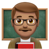 Apple(iPhone) Man Teacher: Medium Skin Tone Emoji