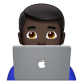 Apple(iPhone) Man Technologist: Dark Skin Tone Emoji