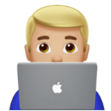 Apple(iPhone) Man Technologist: Medium-Light Skin Tone Emoji